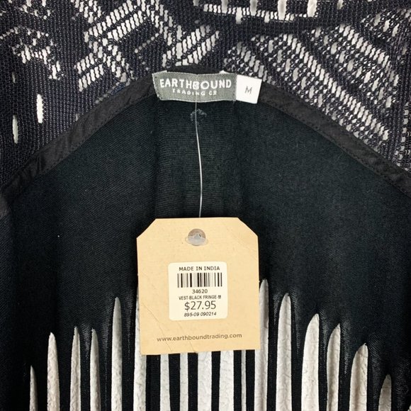 SALE!!!!🥰🌸😁Earthbound | ❤😀👍😁🍂Sleeveless Black Fringe Boho Vest - Picture 3 of 3